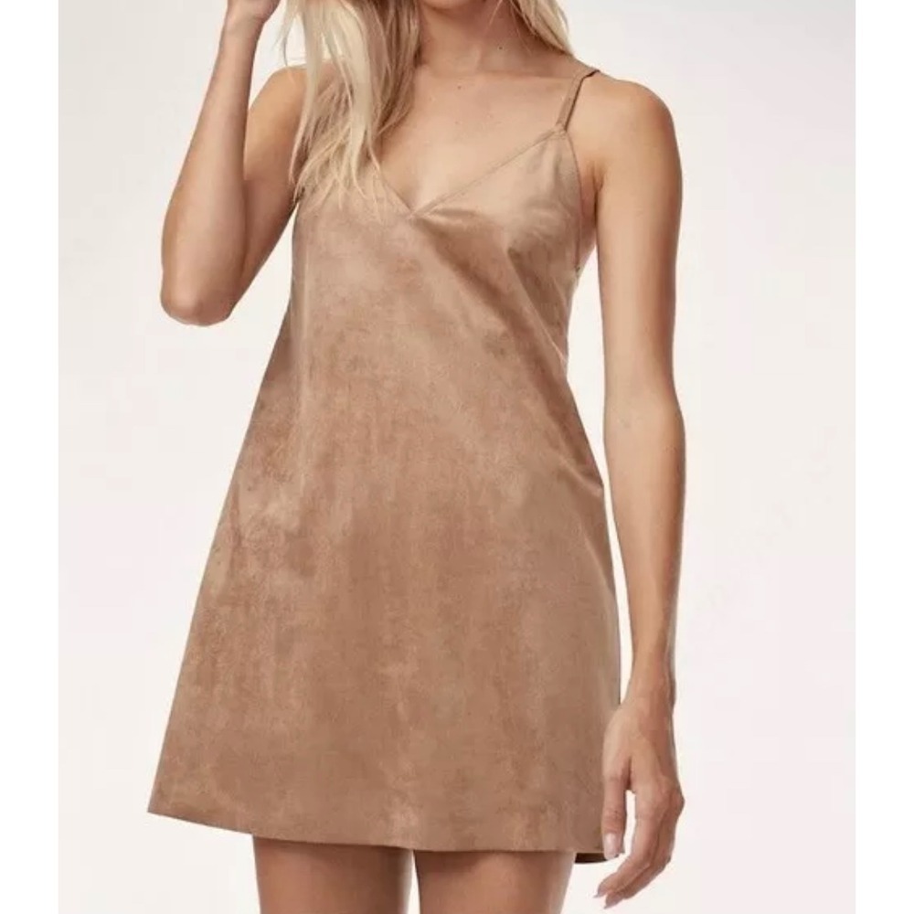 Artizia Wilfred Free Vivienne‎ Camel Suede Dress Woman's Sz M